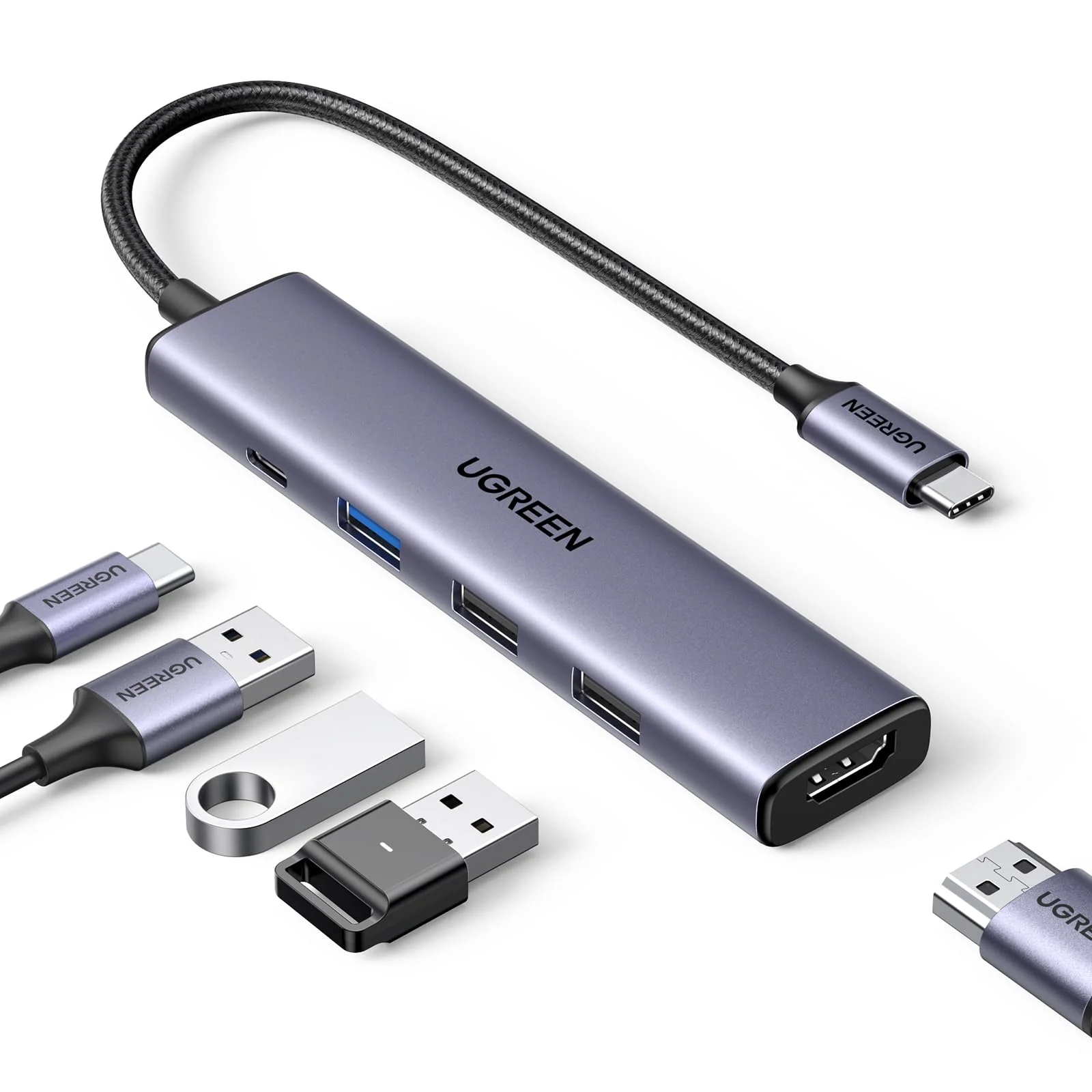 UGREEN Revodok Hub USB C HDMI 4K avec PD Charge 100W Aliment